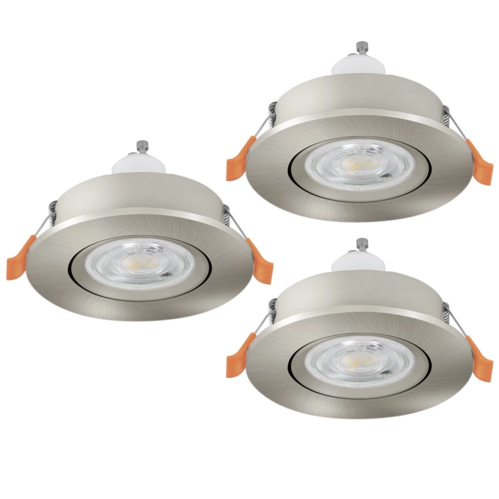 Set mit 3 Einbaustrahlern Barranco nickel Ø 9cm - 4,5W - 4000K