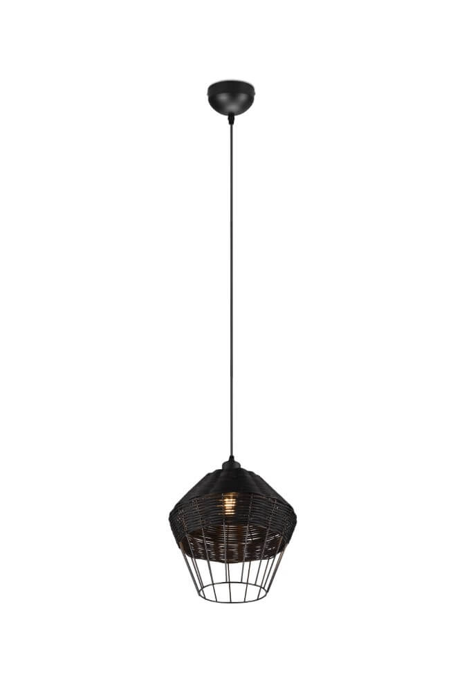 Pendelleuchte Borka schwarzes Rattan Trio 4017807556803