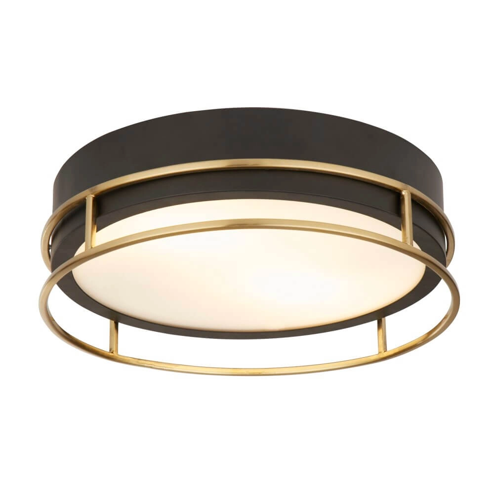 Designer-Deckenleuchte Pheonix Ø 30cm schwarz mit Gold Searchlight 5053423251011