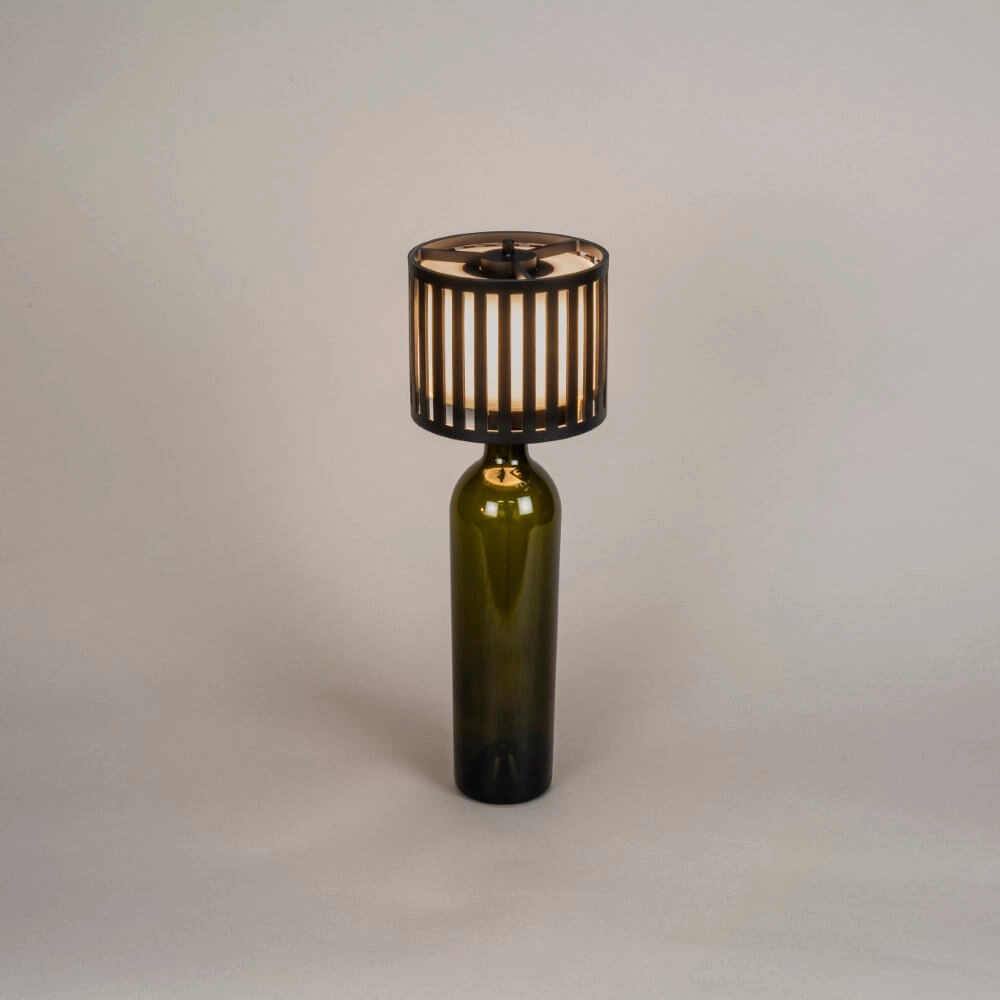 Einzigartige Tischlampe Bottle schwarz wiederaufladbar KonstSmide 7318308377520