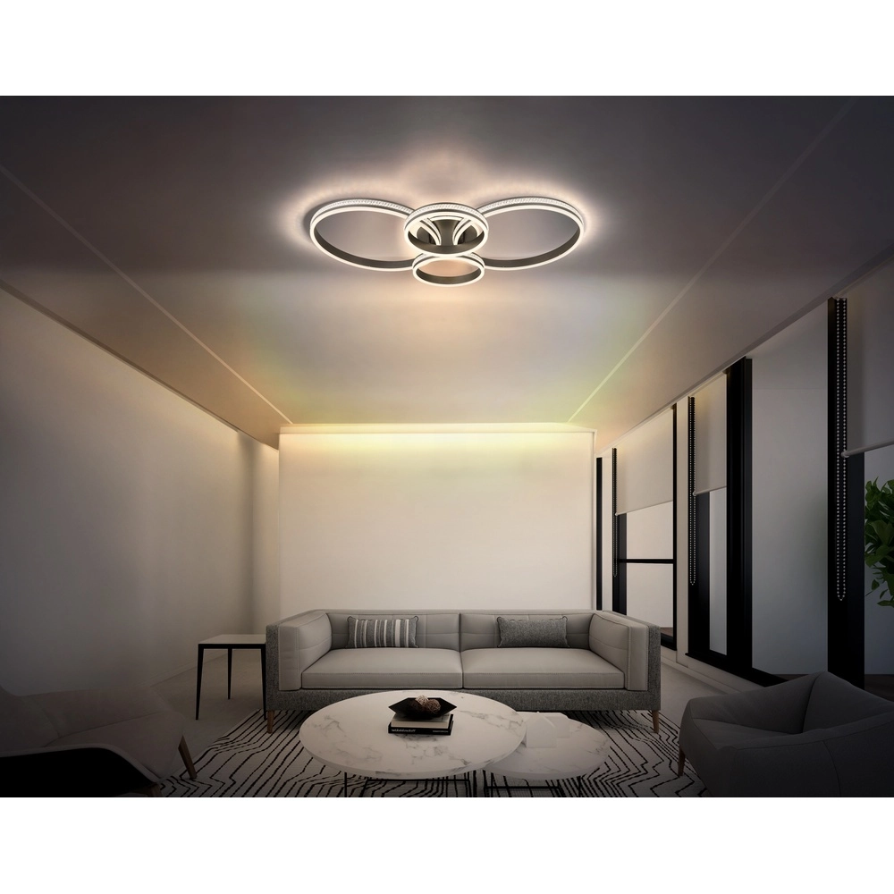 Design-Deckenlampe Grouni 4 Ringe Titanmatt Globo 9007371533879