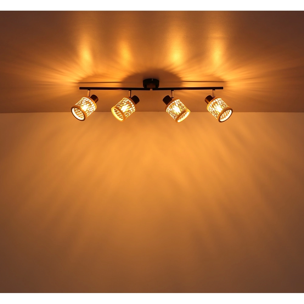 Wandlampe Mali 4-helliges Schwarz mit Kappen Globo 9007371522729