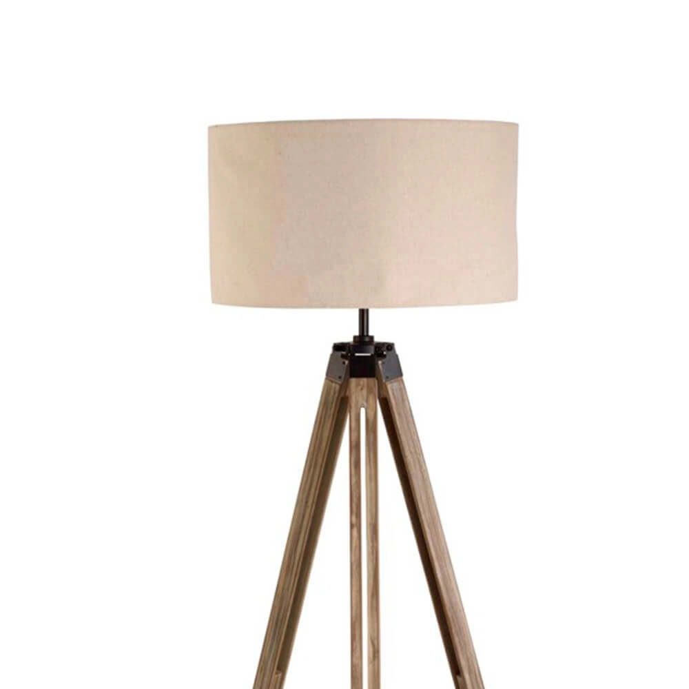 Ländliche Stehlampe Easel 145cm Stativ Holz mit Taupe Searchlight 5053423055534