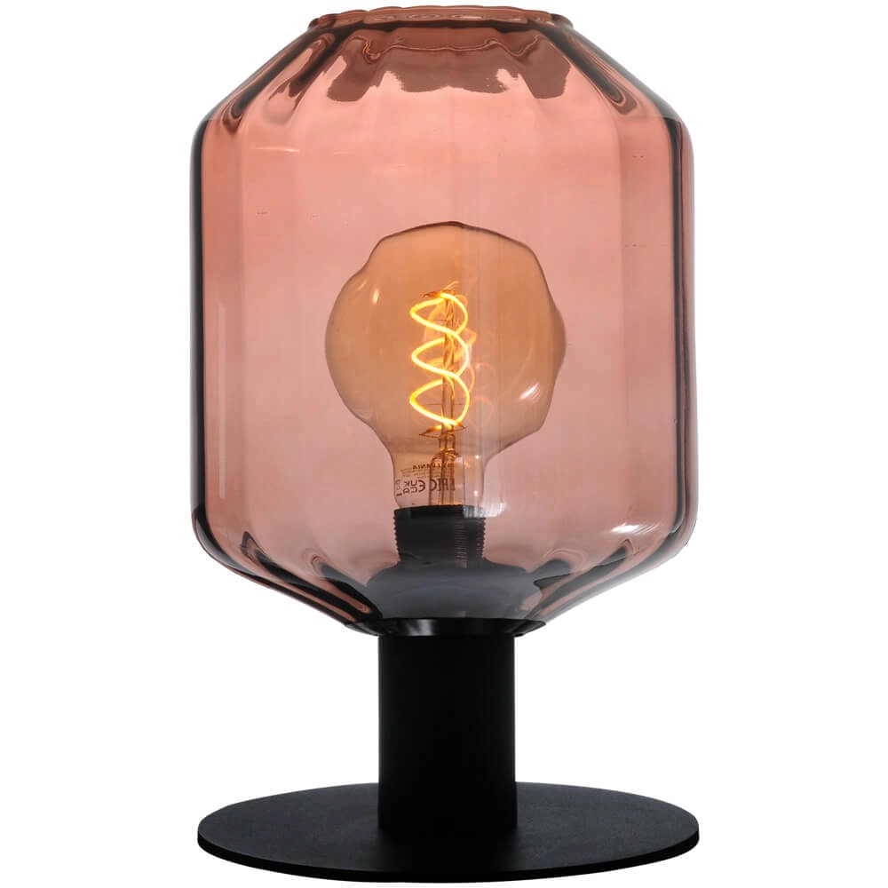 Tischlampe Porto mit rotem Jagger-Glas