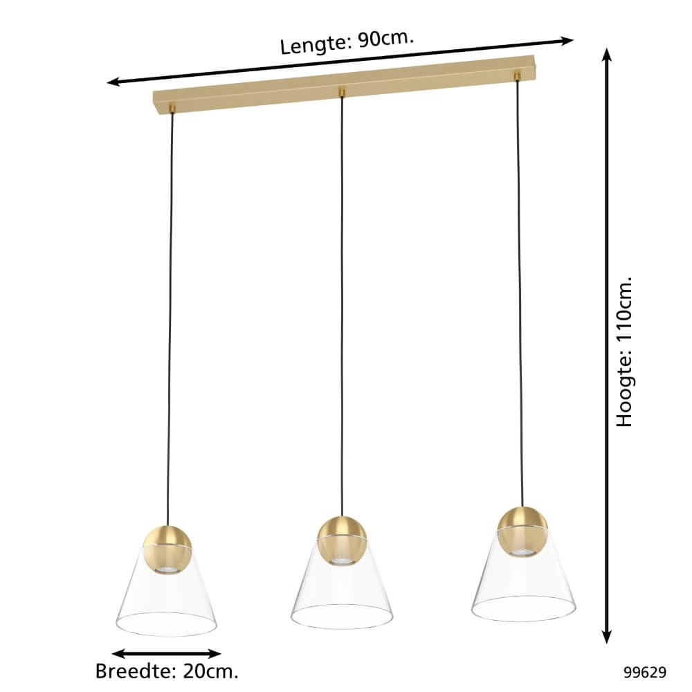 Goldene Esstischlampe Cerasella mit Glas Eglo 9002759996291
