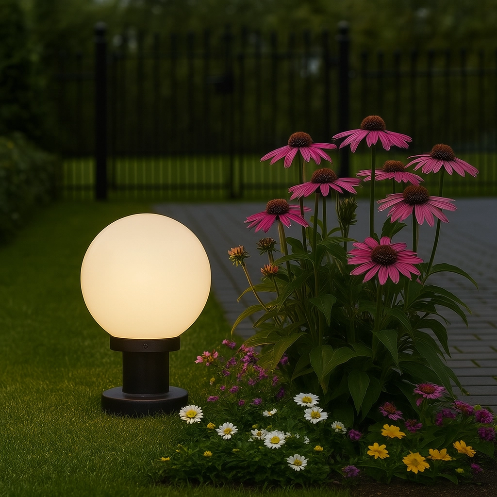 Glühbirne Lampe Bolano 31,5cm. Sockel Opal