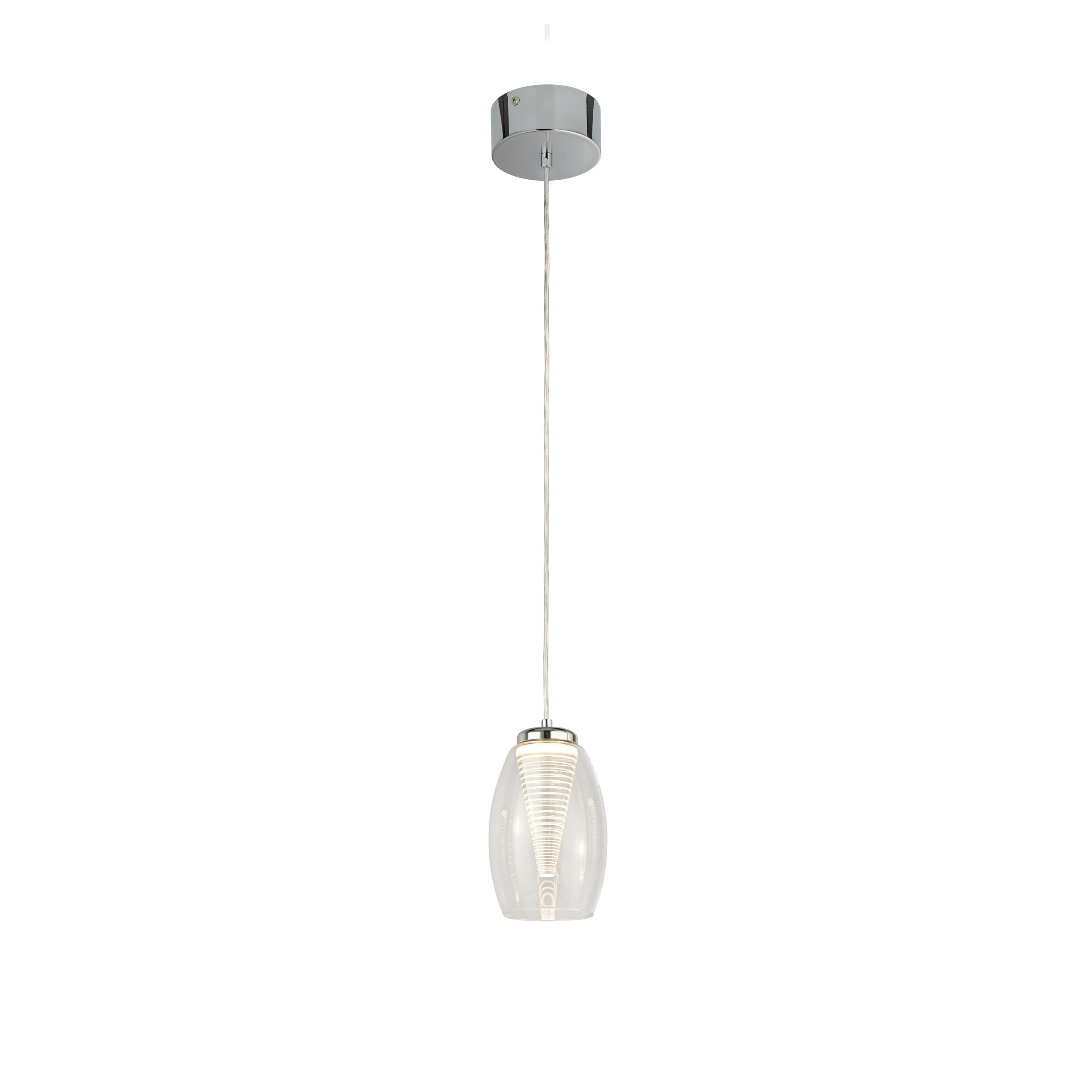 Hängelampe Cyclone Chrom mit klarem Glas Searchlight 5053423174495