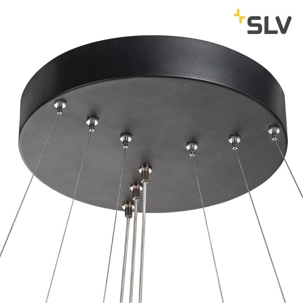 LED Hängelampe One Triple 3-Ringe Ø 80 cm dimmbar schwarz SLV 4024163231077