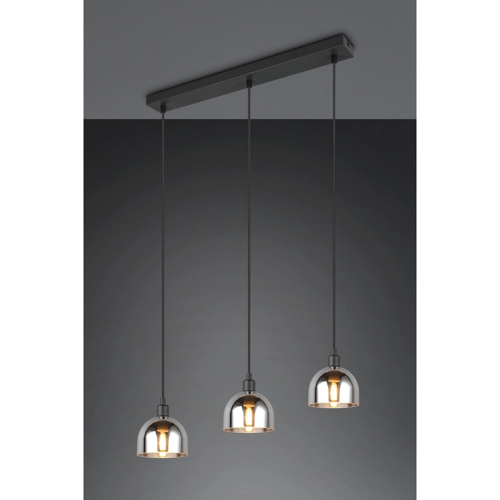 Schwarze Pendelleuchte Molly 3-flammiges Weißglas Trio 4017807618082