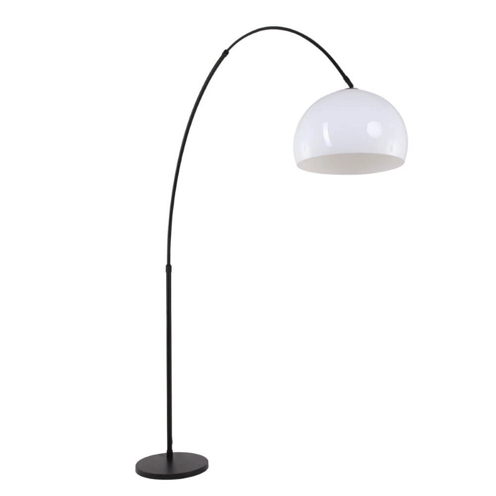 Bogenlampe Stresa schwarz mit weißem Lampenschirm Steinhauer 8712746106640