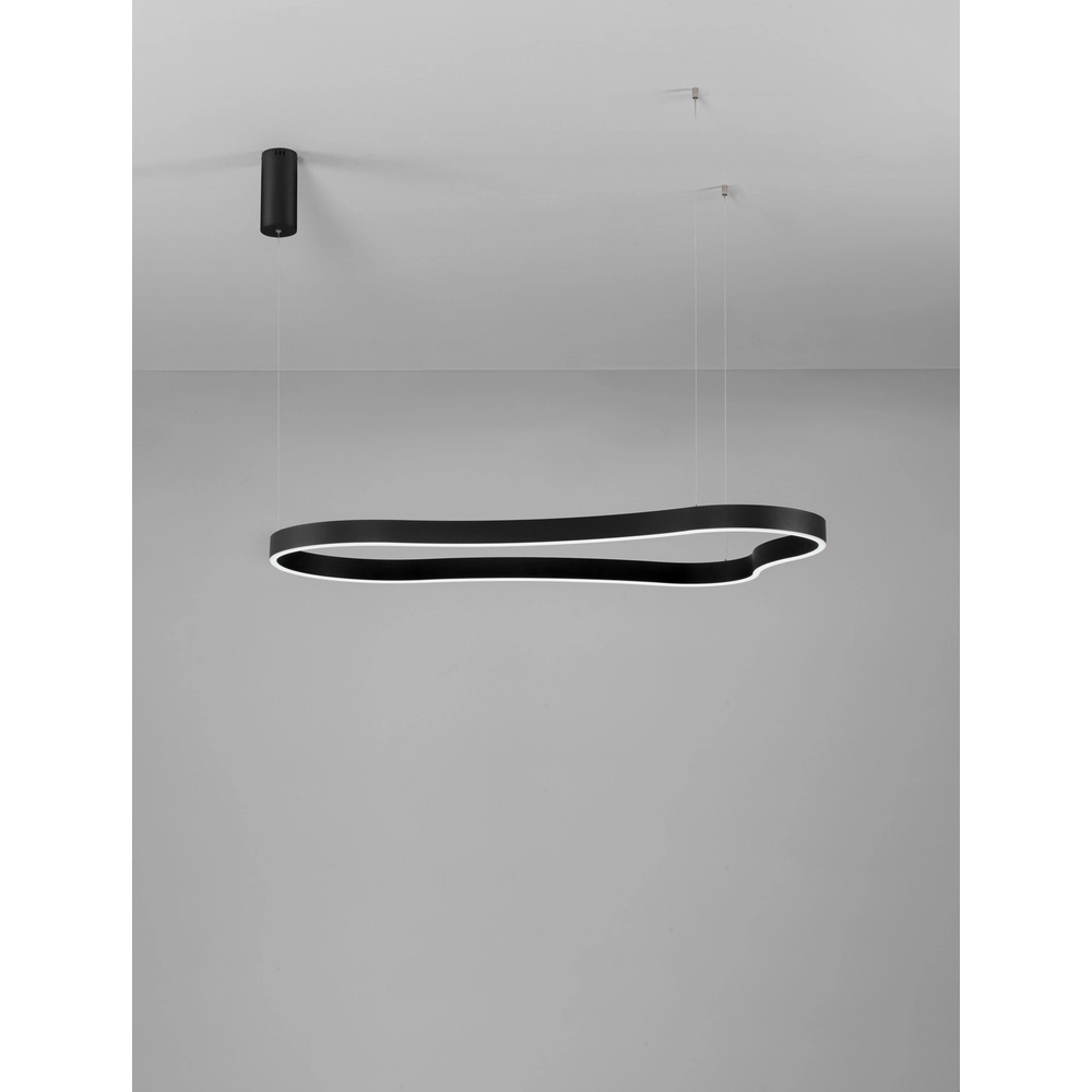 Pendelleuchte in natürlicher Form Dussa schwarz 120cm