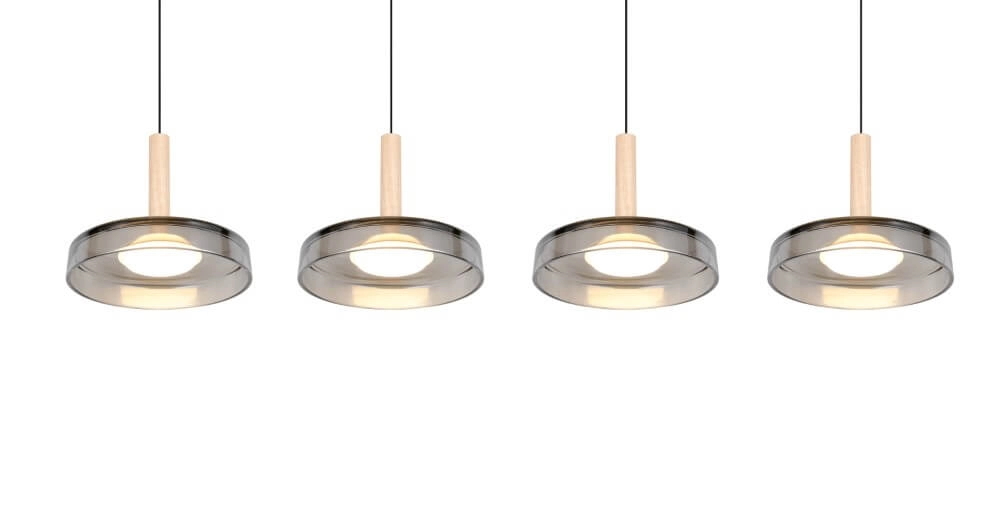 4-flammige LED-Hängelampe Celeste Rauchglas Trio 4017807616903