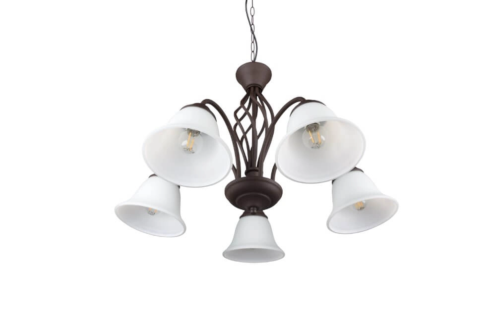 Leuchter Rustica 60cm 5-helles Rostbraun