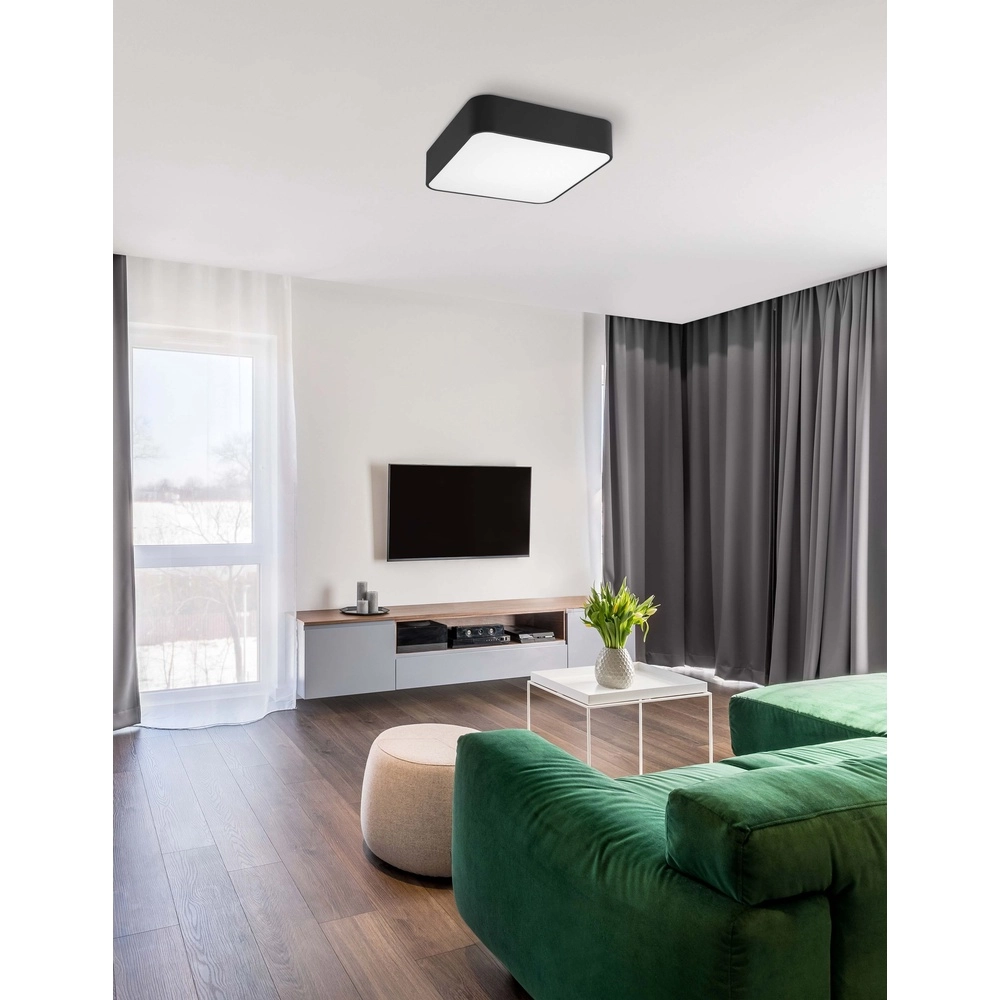 Quadratische Deckenleuchte Ragu schwarz 36cm Lyora 5212017413734