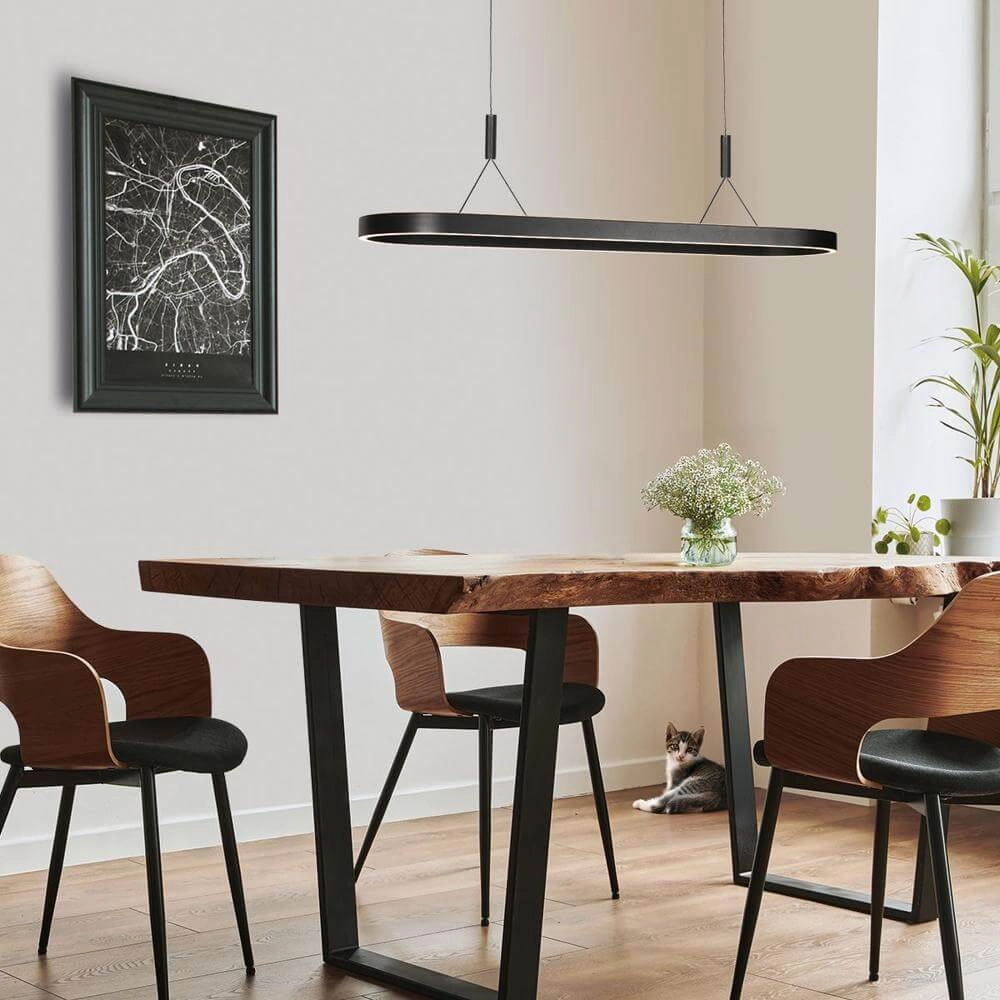 Moderne Pendelleuchte Mykty Schwarzes Oval Steinhauer 8712746178227