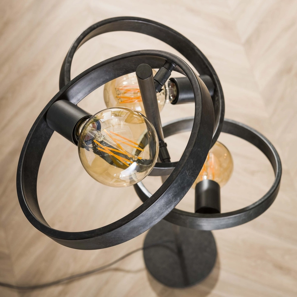 Ring-Stehlampe Hover 155 cm hoch – Holzkohle Lyora 8716803513310