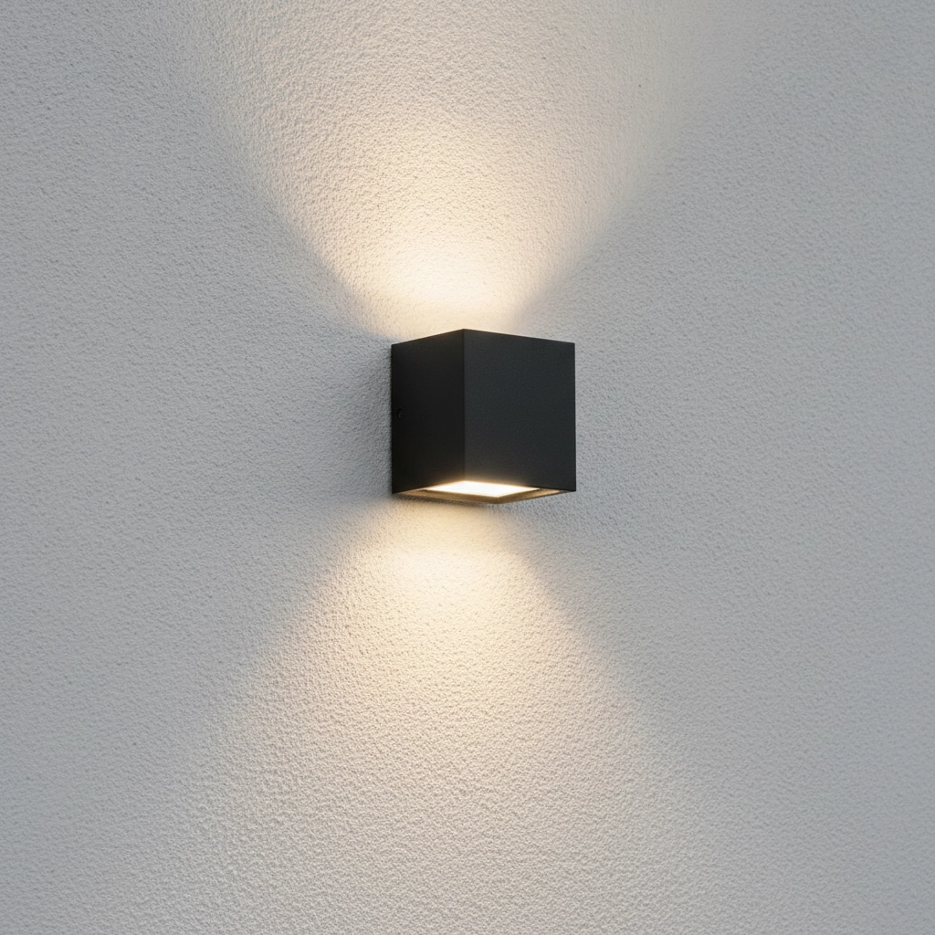 Quadratische Einbauleuchte Iko Single Schwarz