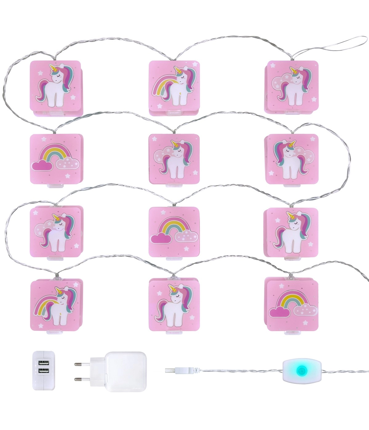 Lichterketten Unicorns rosa für Kinderzimmer Dalber 8420406415956