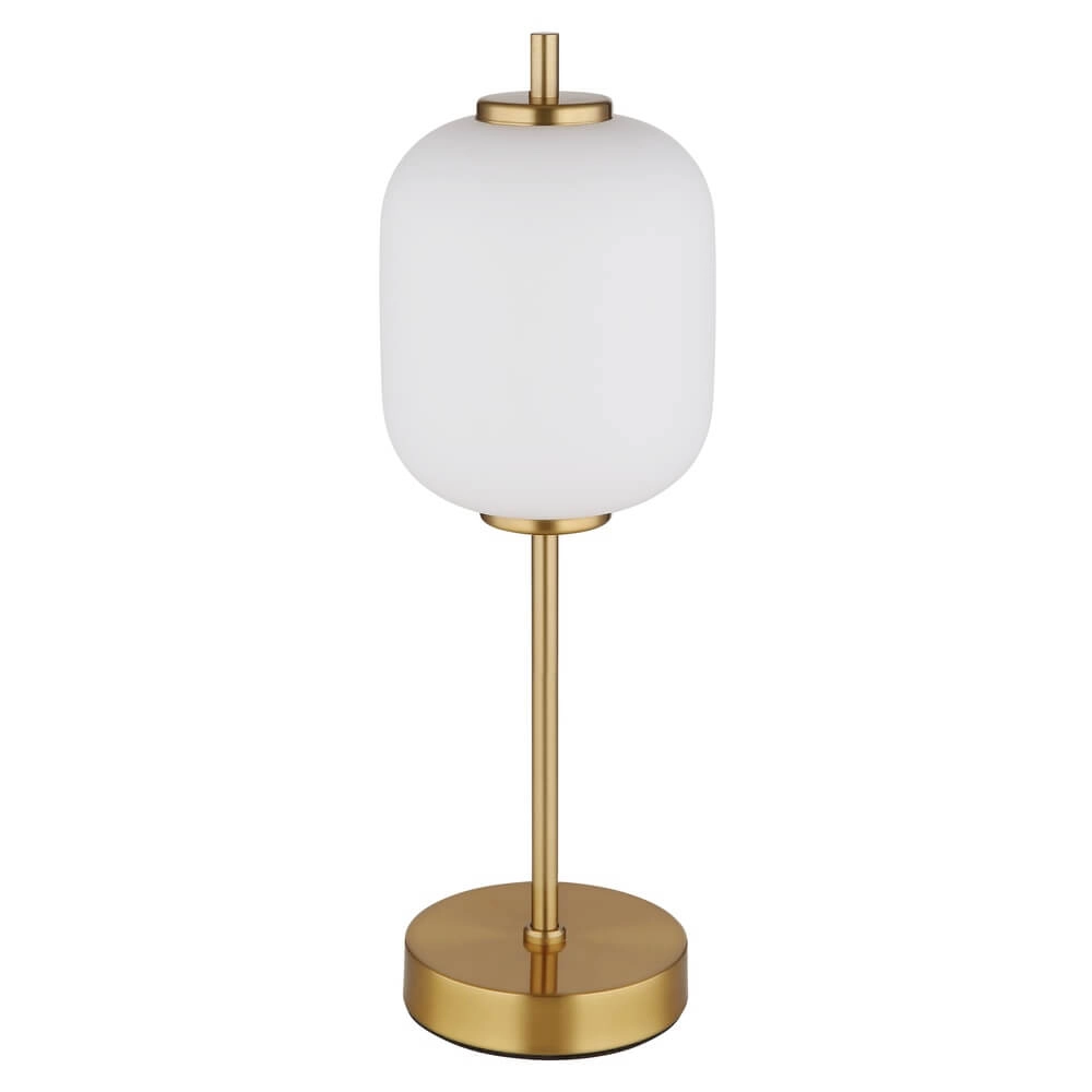 Goldene Tischleuchte Ewald weißes Glas Ø 13,5cm Globo 9007371468539