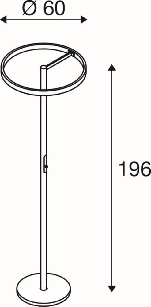 Schwarz mit goldenem Design-Stehlampe One Straight SLV 4024163265539