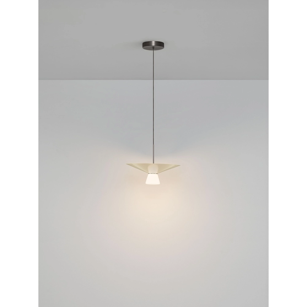 Design-Pendellampe Baris weiß mit grauem Ø 38 cm Lyora 5212017495303