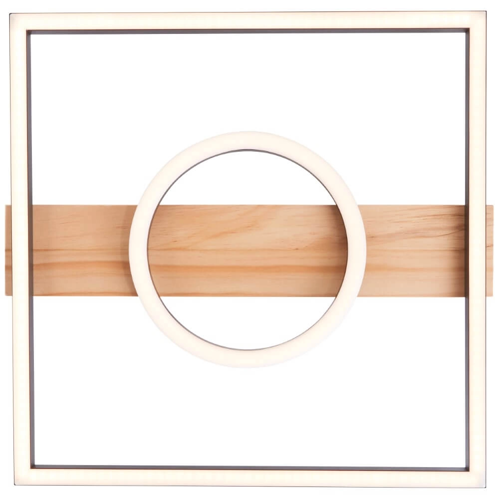 Deckenleuchte Maureen 40 x 40 cm schwarz mit Holz Brilliant 4004353420115