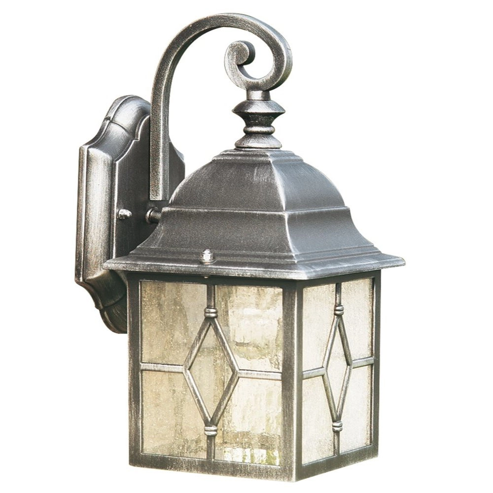 Klassische Wandleuchte Genoa Down schwarz silber
