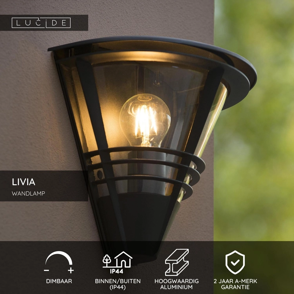 Design-Wandlampe Livia Schwarz Lucide 5411212114402