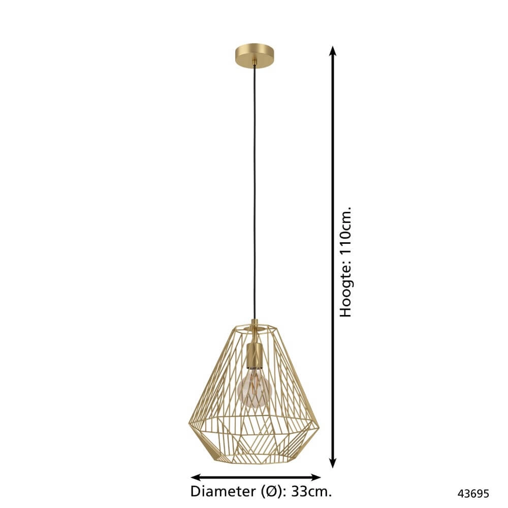 Goldene Drahtlampe Stype Ø 33cm Eglo 9002759436957