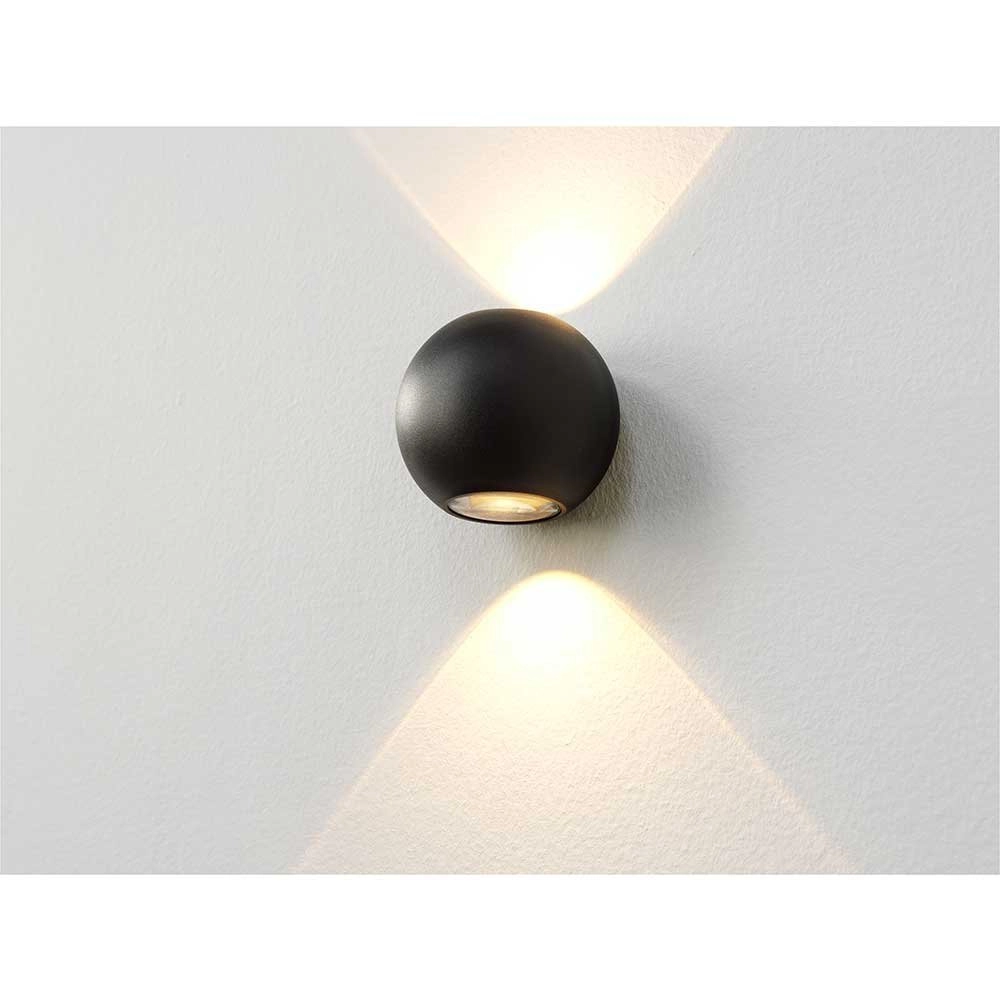 LED Wandscheinwerfer Denver rund - schwarz