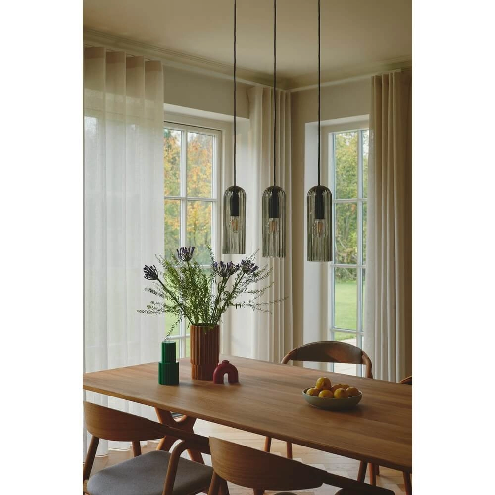 3-flammige Pendelleuchte Miella schwarz mit Rauchglas Nordlux 5704924018626