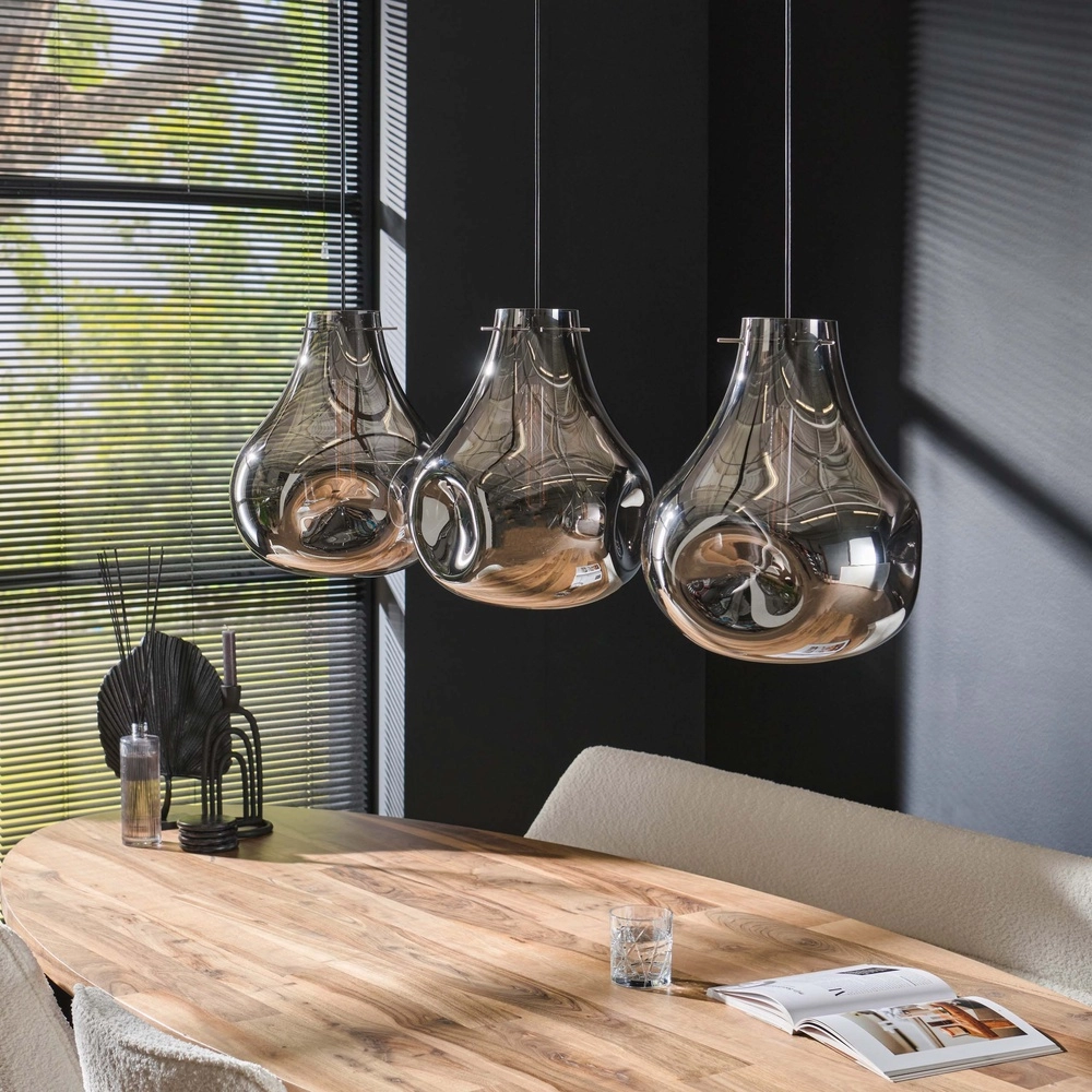 Rauchglas-Pendellampe Dent 3-Licht Lyora 8716803511620