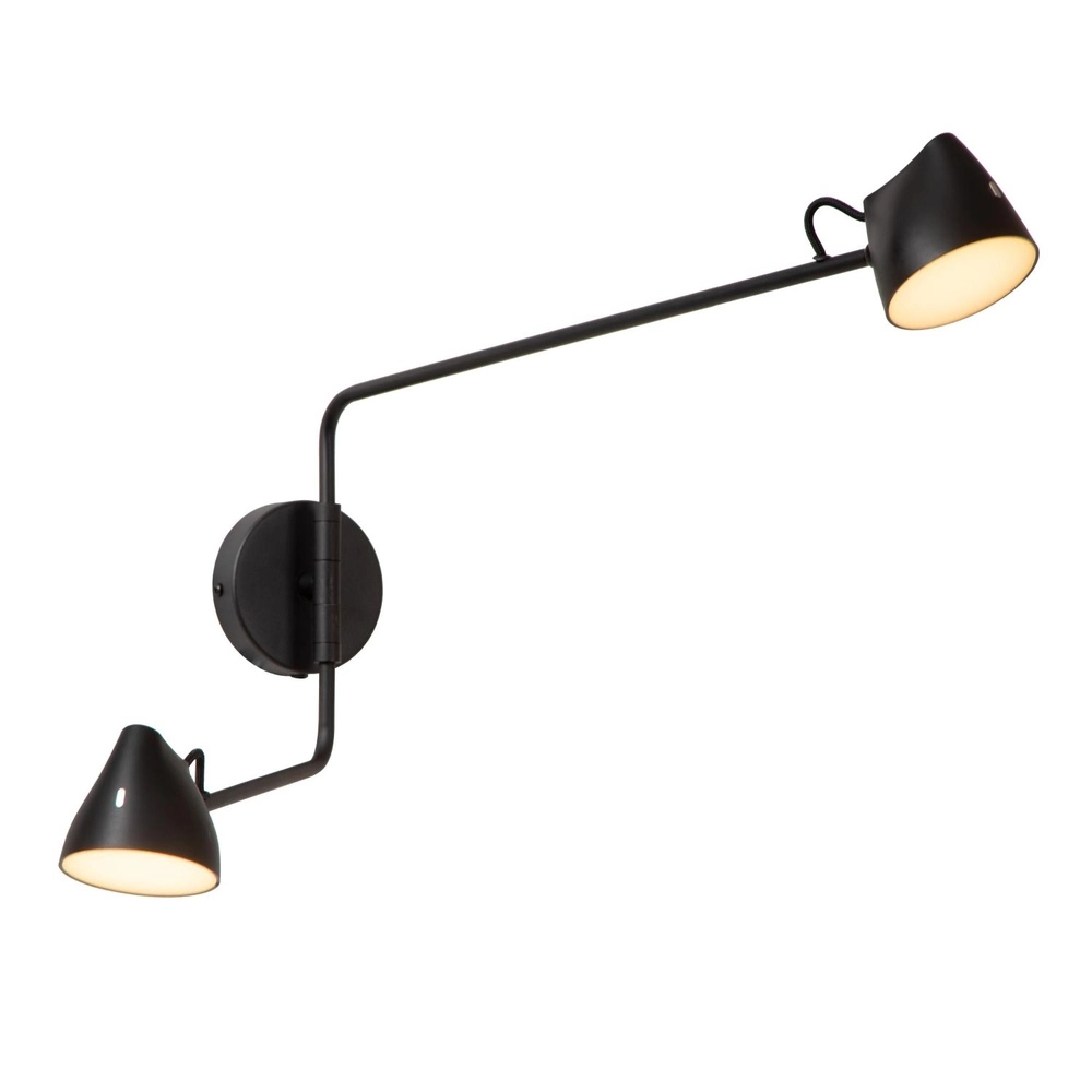 Wandlampe Milne Schwarzes Doppel Lucide 5411212421104