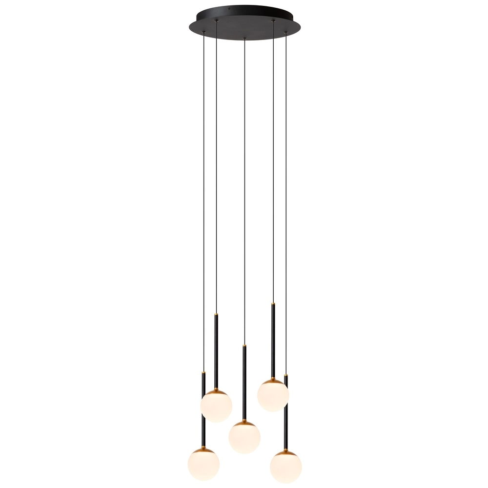 Design-Pendellampe Calina 5-Licht mit weißen Kugeln Premium by Lucide 5411212242013
