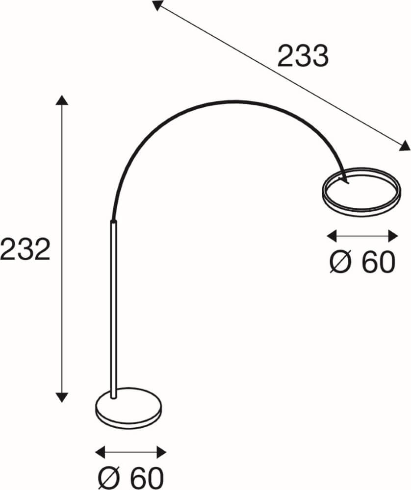 LED-Bogenlampe One Schwarz – 232 cm SLV 4024163265546