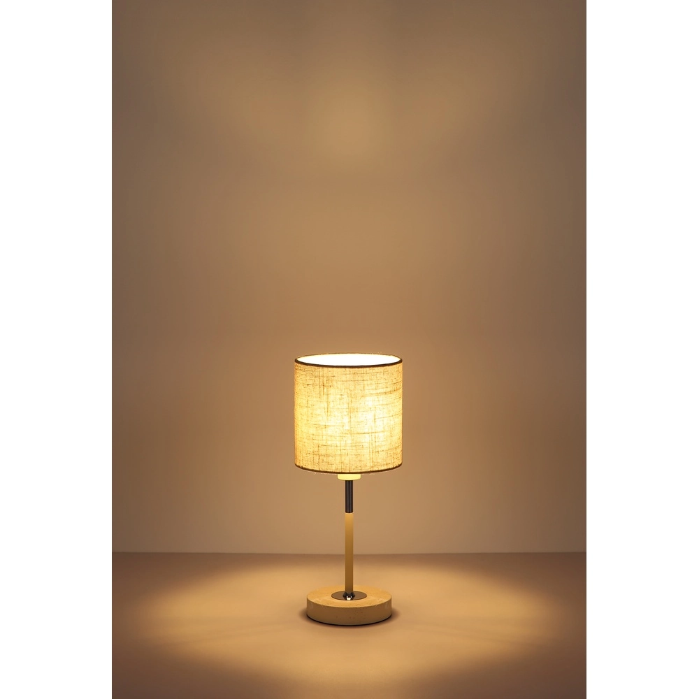 Tischlampe Deleon sandbraun Ø 15cm Globo 9007371569908