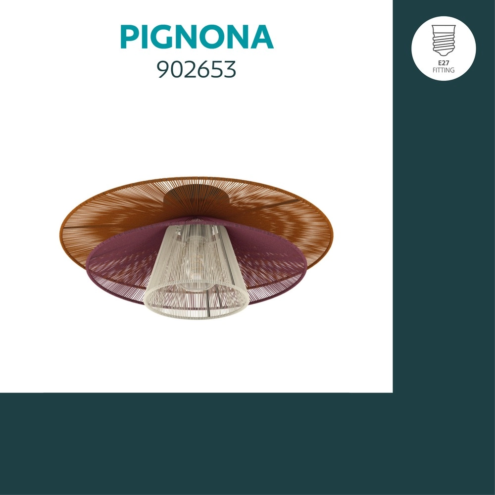 Drahtlampe Pignona Deckenfarben