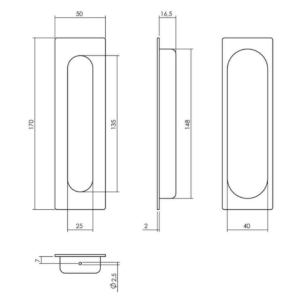 Schiebetürgriff gerade Alvro 17x5cm Edelstahl Intersteel 8714186167731