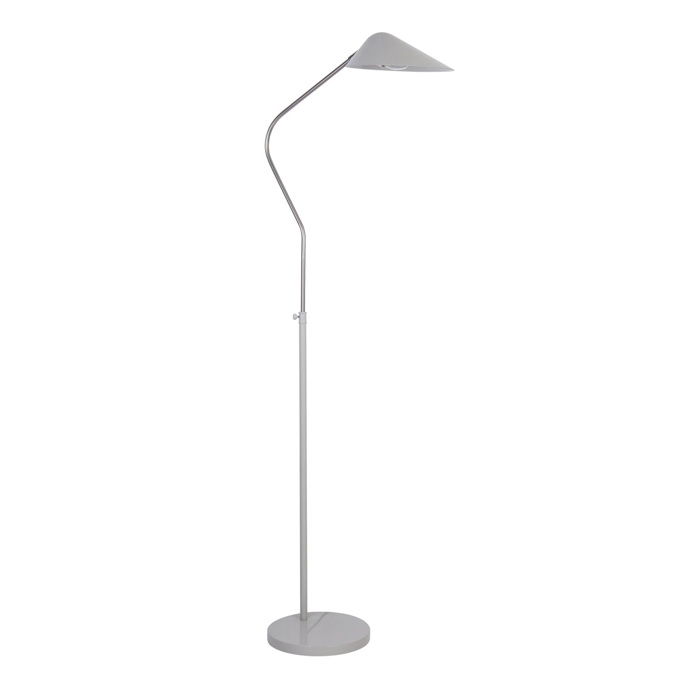 Stehlampe Swan Chrom mit Weiß