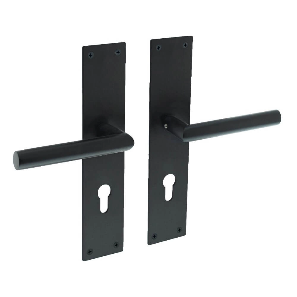 Fester Türgriff Jura Zylinderloch 72mm schwarz Intersteel 8714186489611