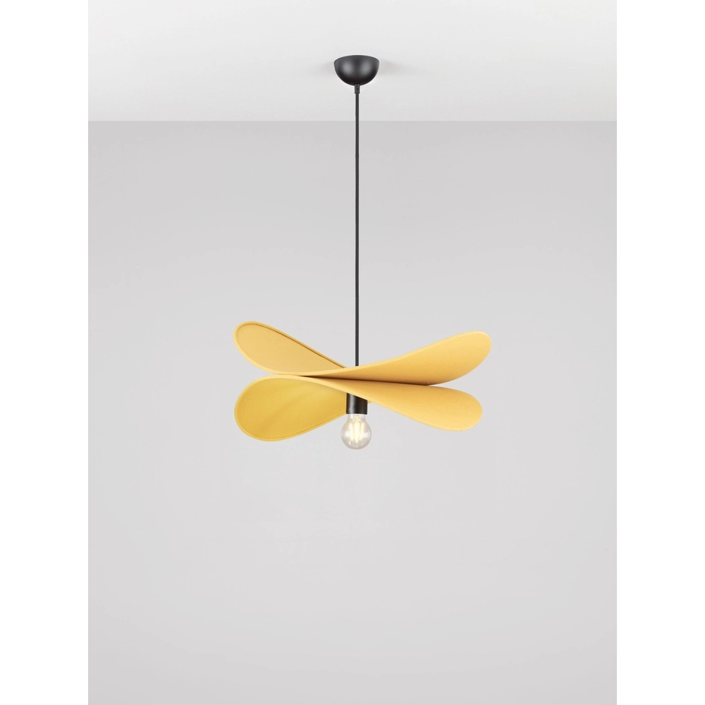 Moderne Pendellampe Luve Schwarz mit Gelb Lyora 5212017493705