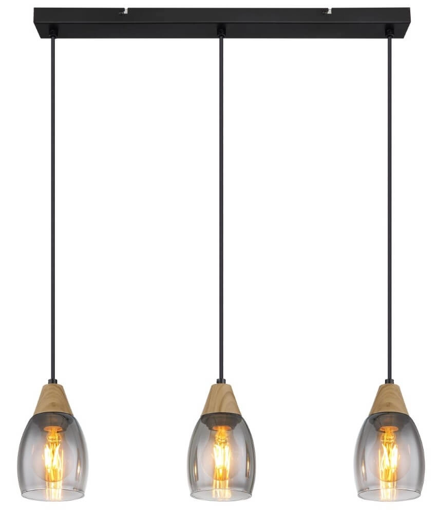 Hängelampe mit 3 Leuchten Reid Rauchglas Globo 9007371441730