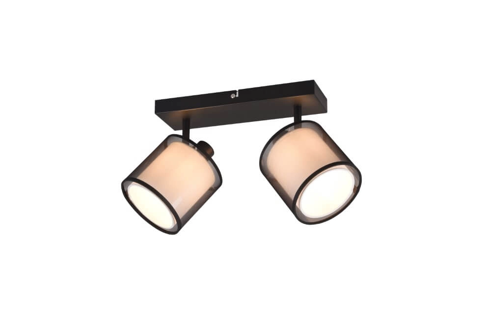 Schwarze Deckenlampe Burton 2-flammig Trio 4017807538359
