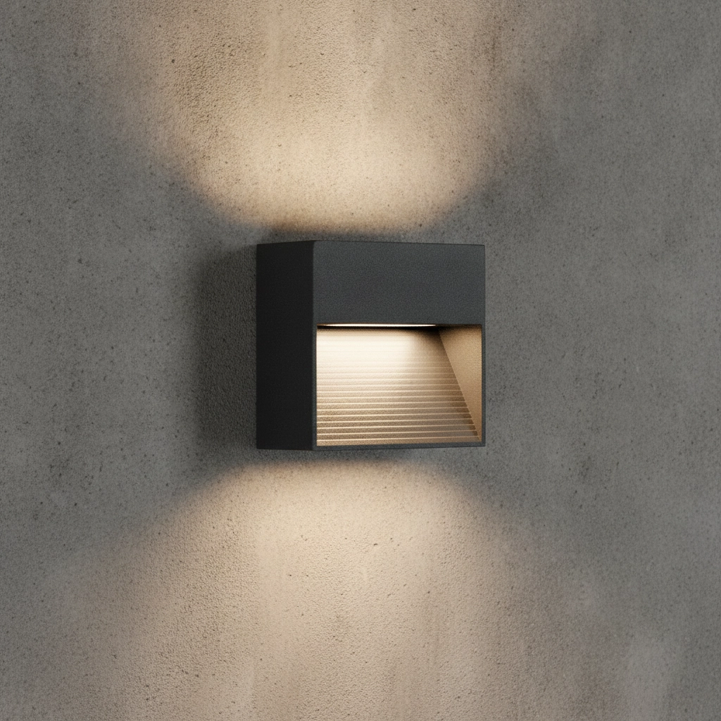 Quadratische Wandleuchte Krypton 8,5cm grau