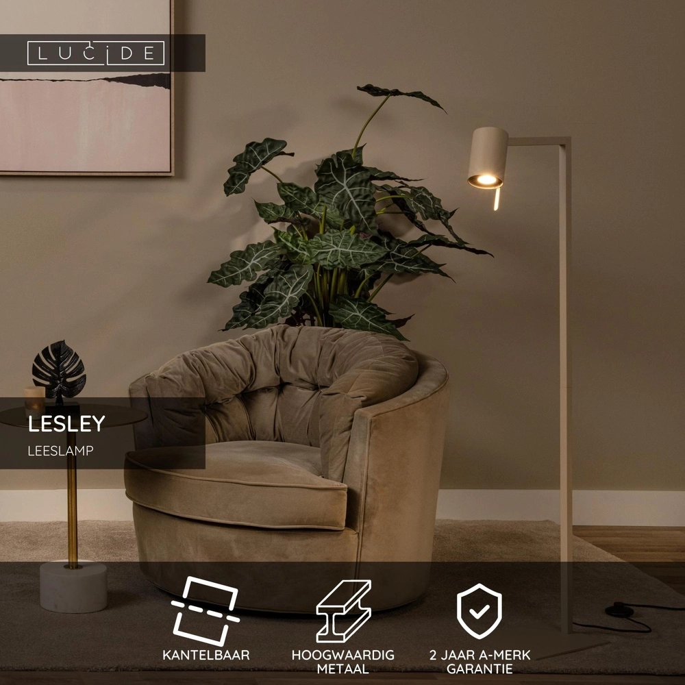 Moderne Leselampe Lesley Sandbraun Lucide 5411212032096