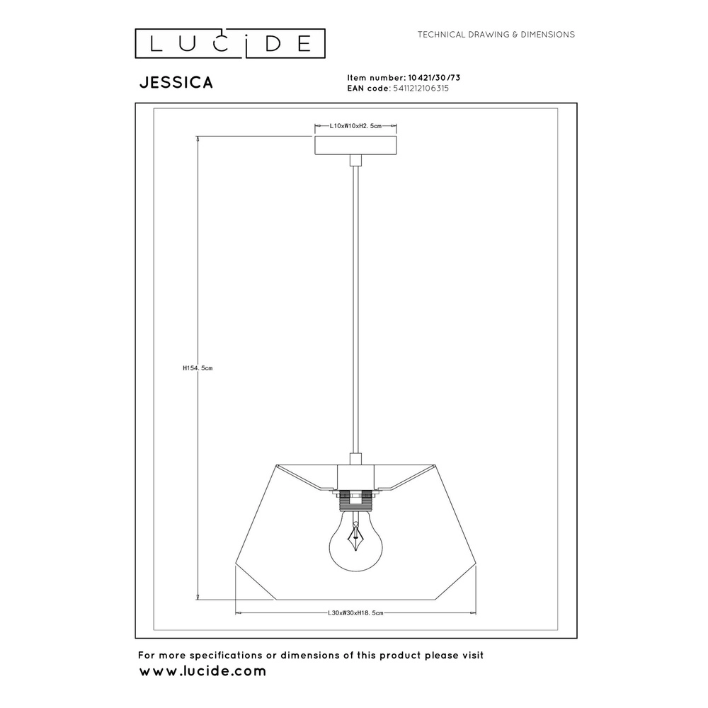 Pendellampe Jessica Ø 30 cm Terrakotta Lucide 5411212106315