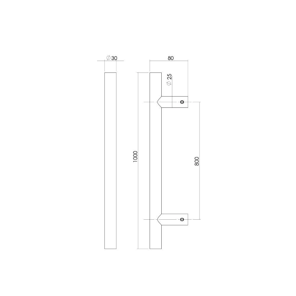 Türgriff T-Form Gripon 100x8cm Edelstahl Intersteel 8714186465042