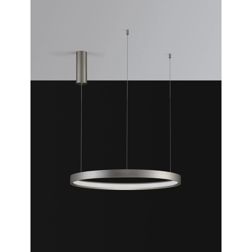 Runde Pendelleuchte Perrine silbergrau Ø 60cm Lyora 5212017438430