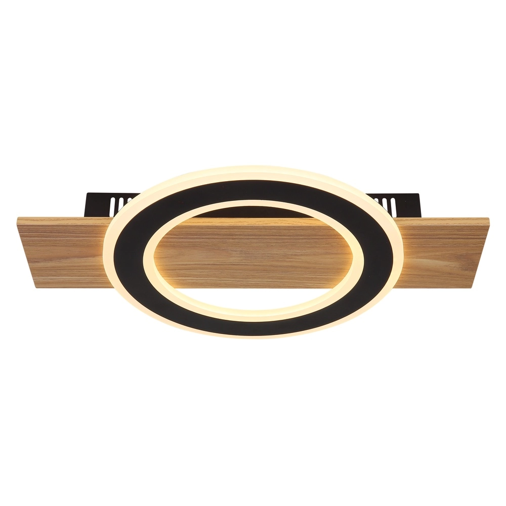 Design-Deckenlampe Jayden Schwarz mit Holz Globo 9007371465408