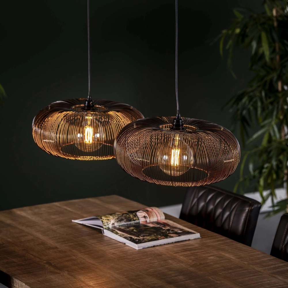 2-Licht Pendellampe Copper Ø 43cm – schwarzer Nickel